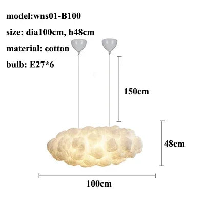 Nordic Cloud Pendant Lamp – Floating Atmosphere Light for Ceiling
