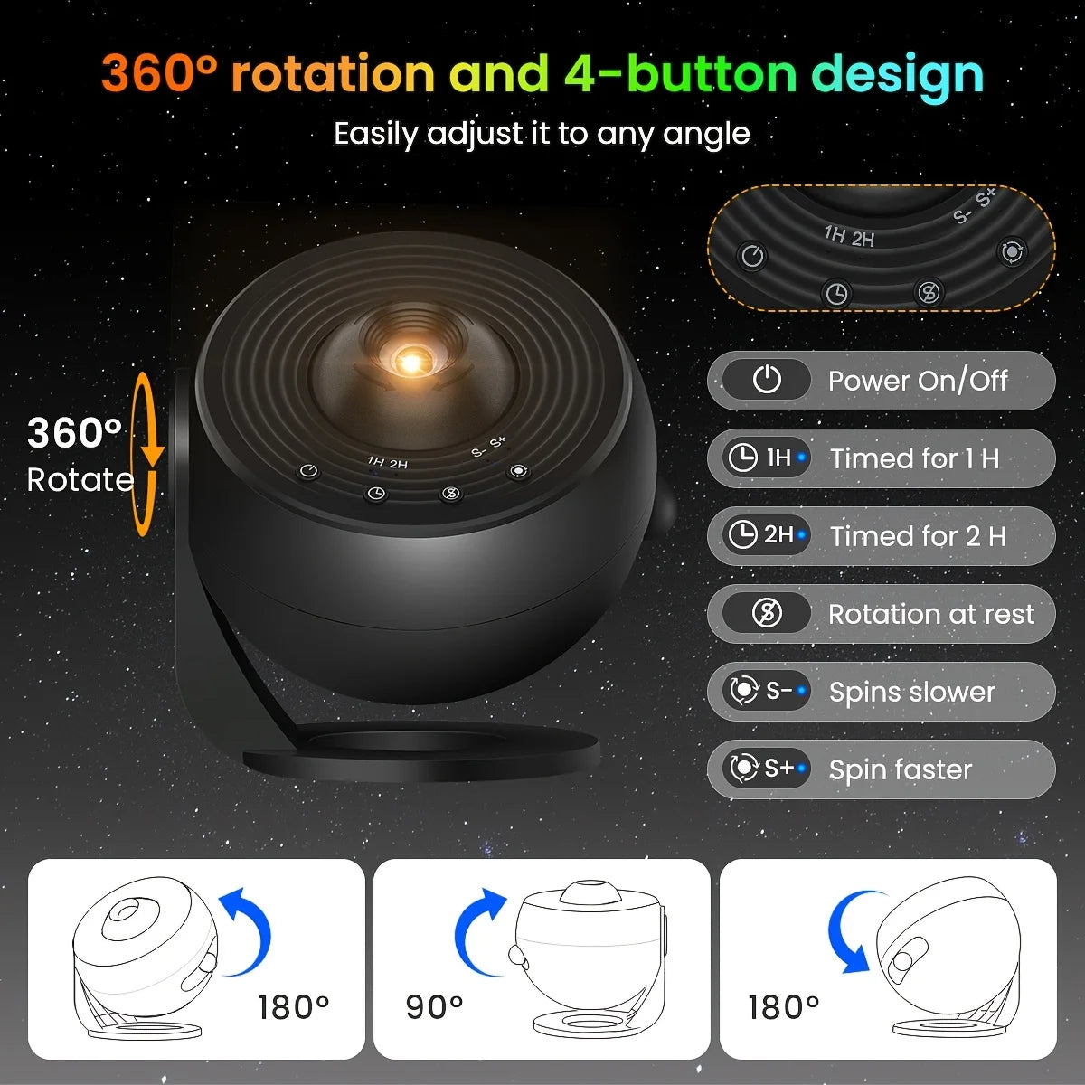 Star Projector Night Light Dimmable Remote Control alternate product view