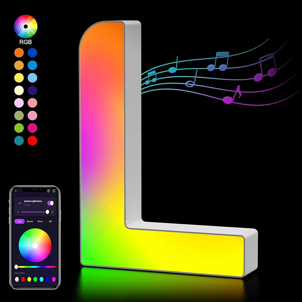 Smart LED Alphabet Letter Lights – App & Voice Controlled RGB Night Light for Bedroom Wall Décor