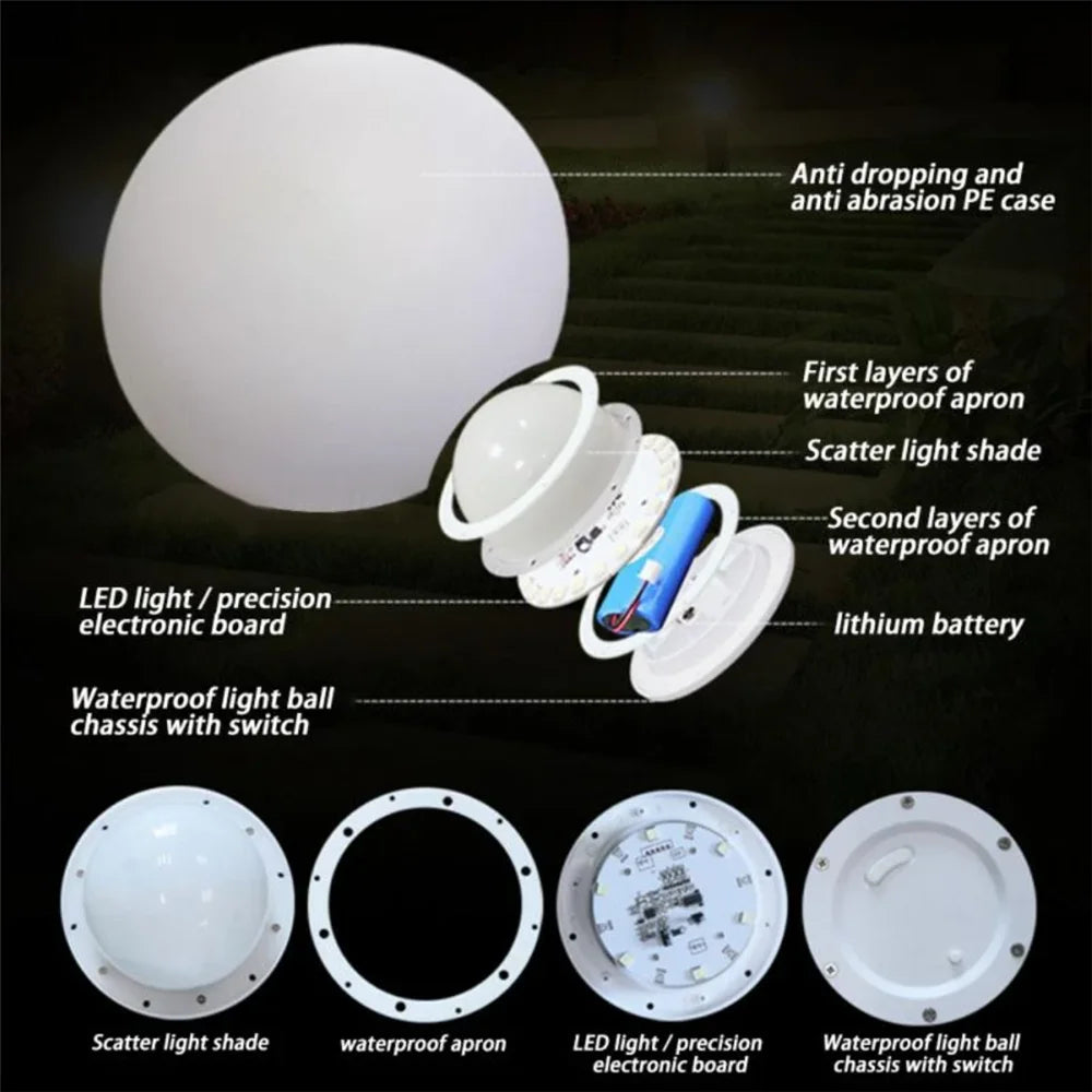 Orb Outdoor Garden Light Rechargeable USB shown as soft ambient home lighting
