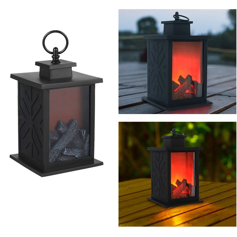 Portable LED Fireplace Lantern – Cozy, Flickering Flame Effect