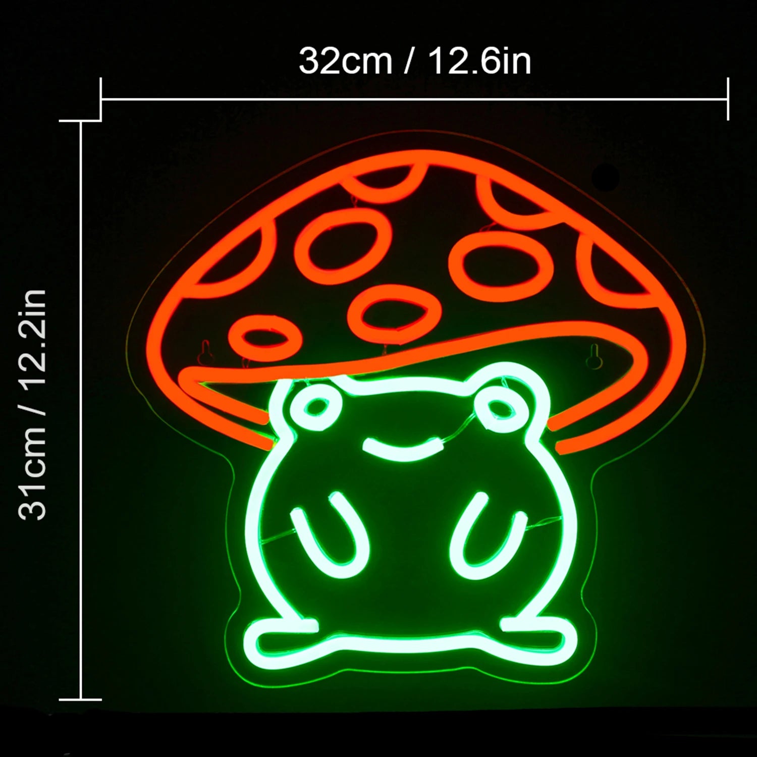Frog & Mushroom LED Neon Light – Whimsical USB Wall Decor