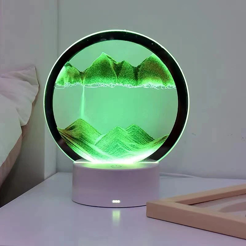 Luminous Quicksand Hourglass Ornament – LED Sand Art Painting for Living Room & Office