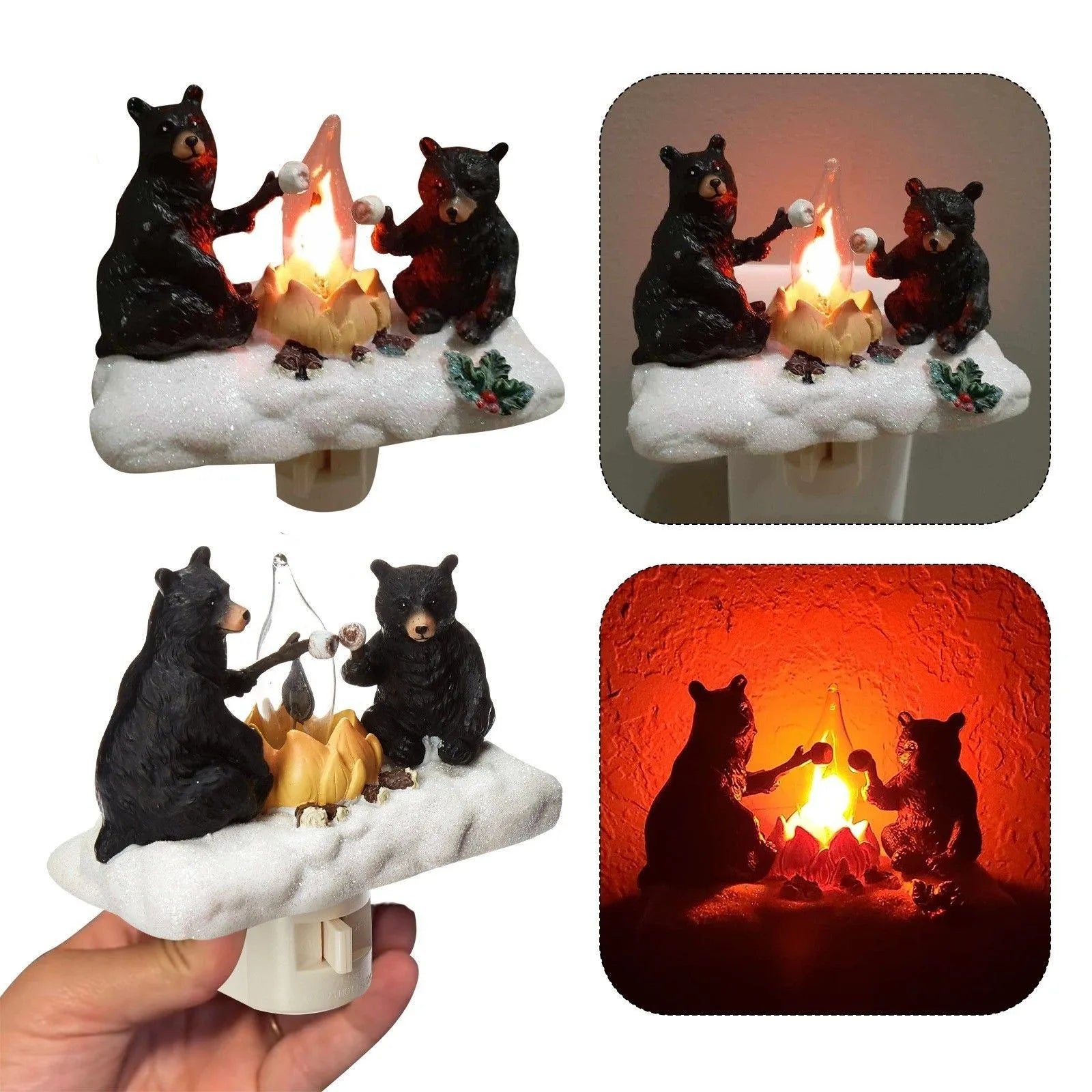 Cozy Bears Campfire Plug-In Nightlight