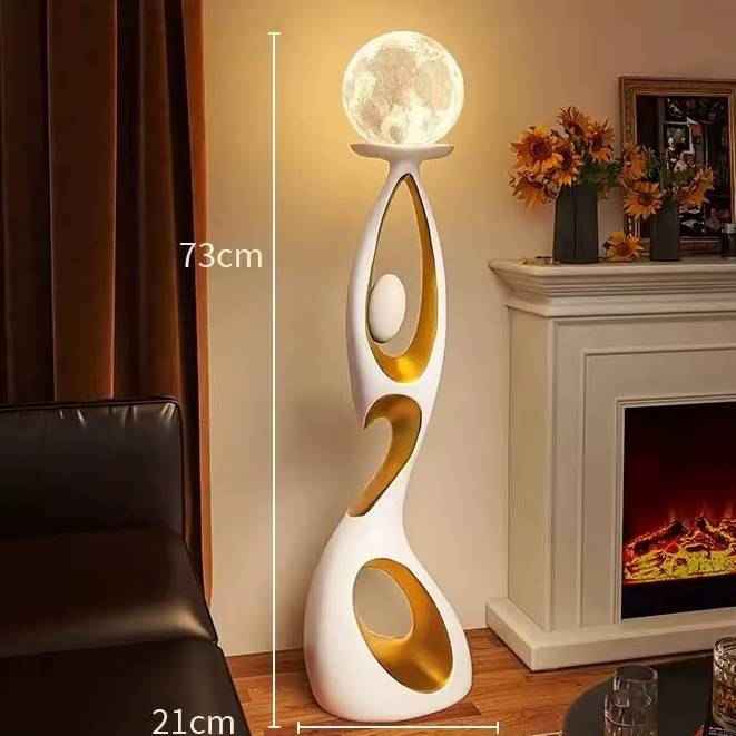 Lunar Embrace Sculptural Floor Lamp