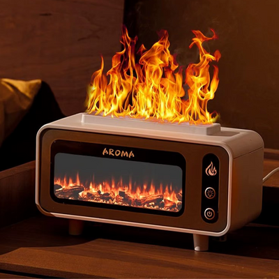 Flame Effect Nightlight, Humidifier & Aromatherapy Diffuser