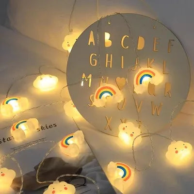 Star & Cloud Battery-Powered LED String Lights – Bedroom Fairy Lights