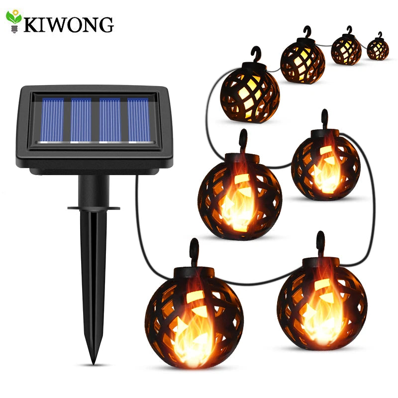 Lantern String Lights Solar for outdoor garden lighting