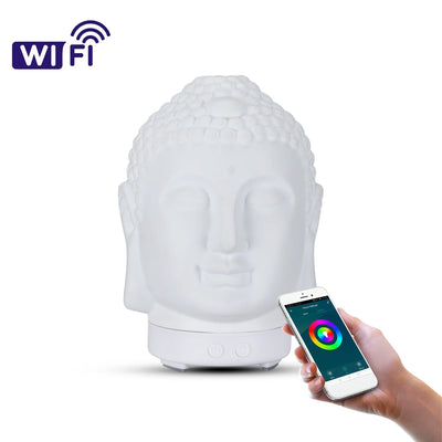 Wood Humidifier Night Light Color-Changing Remote Control close-up product view