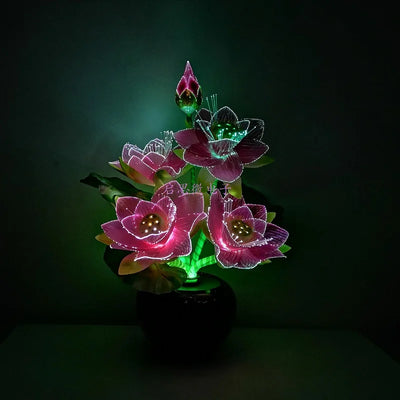Lotus Fiber Optic LED Flower Lamp – Buddha Fo Lamp Novelty Desk Light