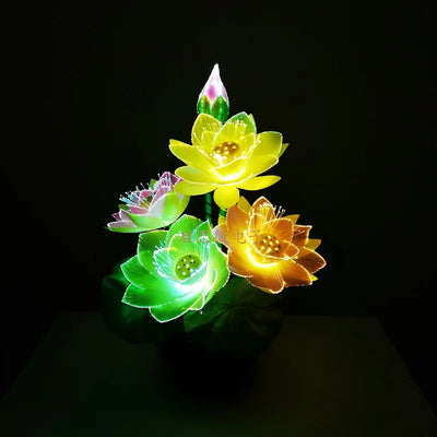 Lotus Fiber Optic Buddha Lamp – LED Novelty Flower Desk Light (New Edition)