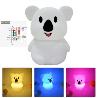 Koala RGB LED Night Light – USB Rechargeable Touch-Sensor Kids Desk Lamp