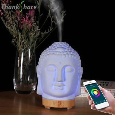 Wood Humidifier Night Light Color-Changing Remote Control for soft bedroom ambience
