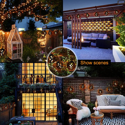 Lantern String Lights Solar decorative lighting detail