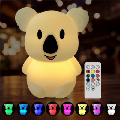Koala RGB LED Night Light – USB Rechargeable Touch-Sensor Kids Desk Lamp