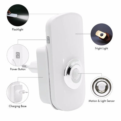 In Motion Sensor Night Light Rechargeable Battery design detail view