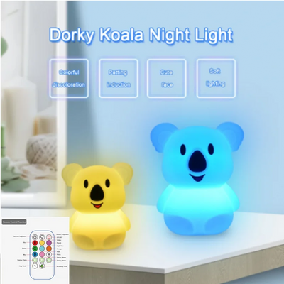 Koala RGB LED Night Light – USB Rechargeable Touch-Sensor Kids Desk Lamp