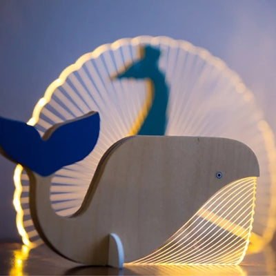 Whale Wood Ambient Light shown as soft ambient home lighting