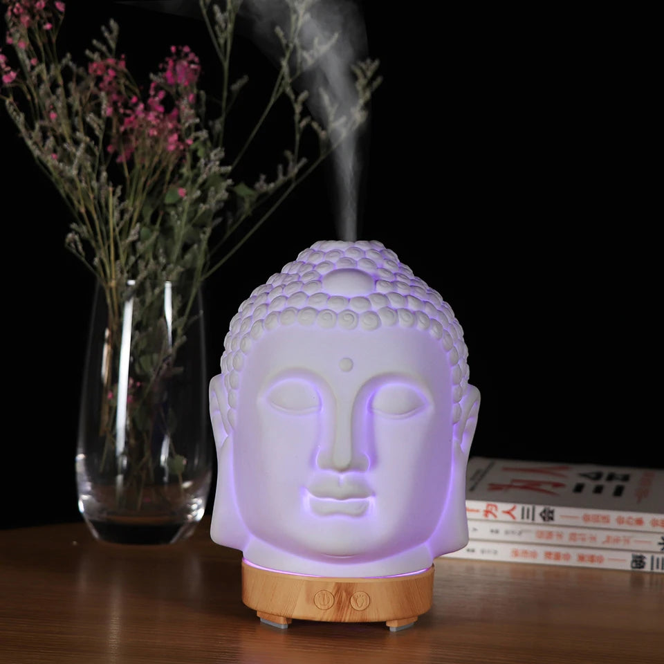 Wood Humidifier Night Light Color-Changing Remote Control design detail view