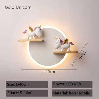 Unicorn Wall Light decorative lighting detail