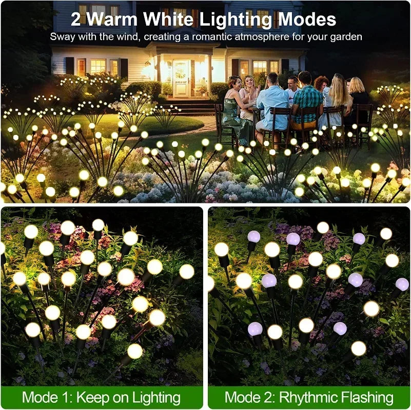 Solar Starburst Firefly Outdoor Garden Light decorative lighting detail