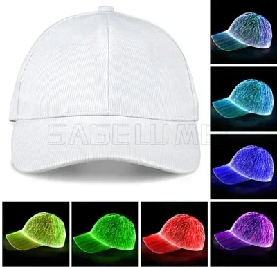 LED Fiber Optic Glow Hat – Rechargeable Light-Up Baseball Cap
