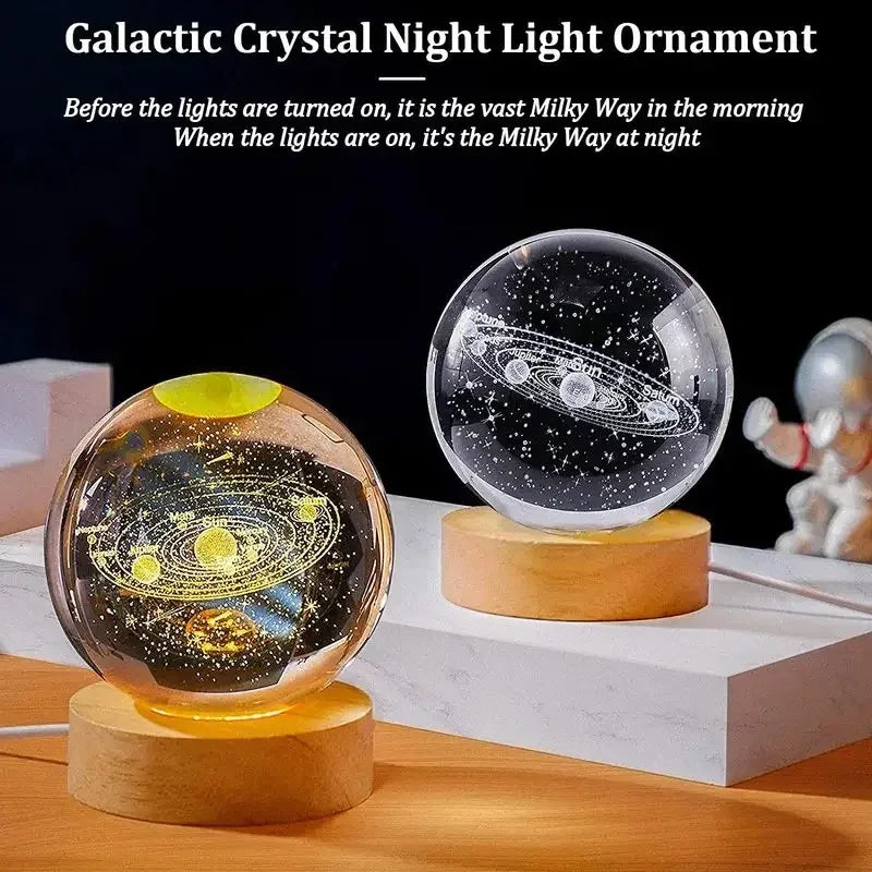 Crystal Projector Night Light USB Color-Changing decorative lighting detail