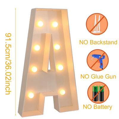 Giant LED Letter Light Frame Box – 91.5cm DIY Name Balloon Filling Box for Parties