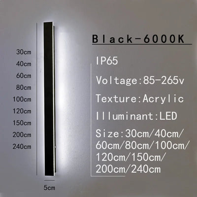 Sleek Waterproof White LED Wall Light