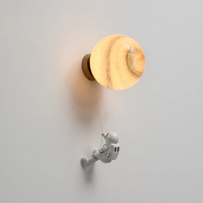 Astronaut Moon LED Wall Lamp - Copper Minimalist Night Light variant product view