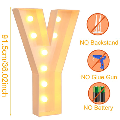 Giant LED Letter Light Frame Box – 91.5cm DIY Name Balloon Filling Box for Parties