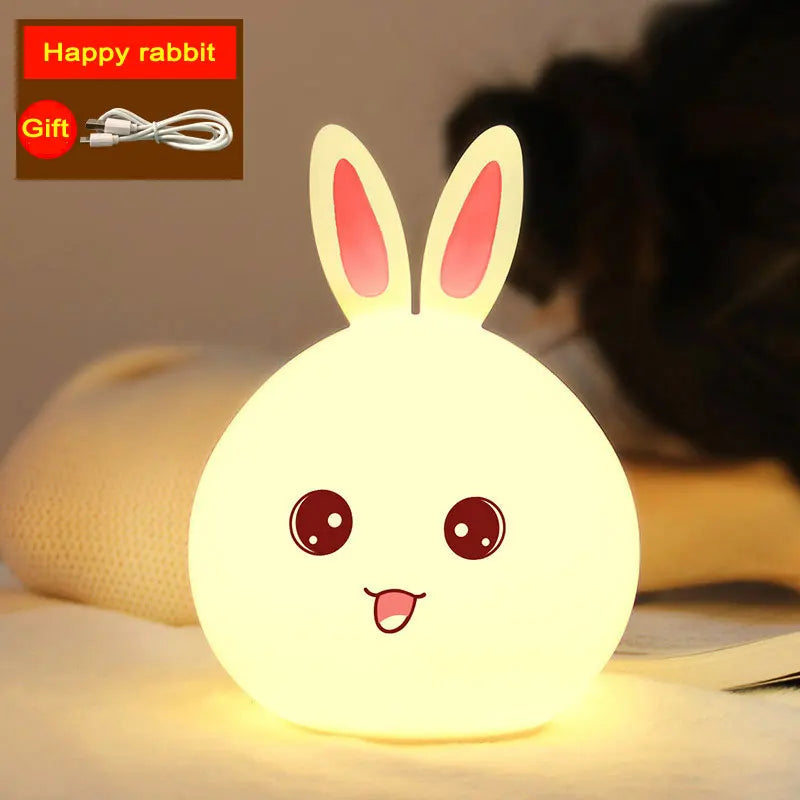 Voice-Activated Rabbit Night Light – Clap-On Colour-Changing LED Kids Lamp