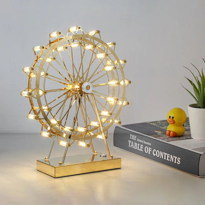 Ferris Wheel LED Table Lamp – Rotating Stainless Steel Desk Light