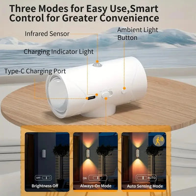 Metal Night Light Rechargeable Dimmable alternate product view