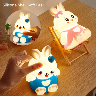 Rabbit Night Light Battery Color-Changing shown as soft ambient home lighting