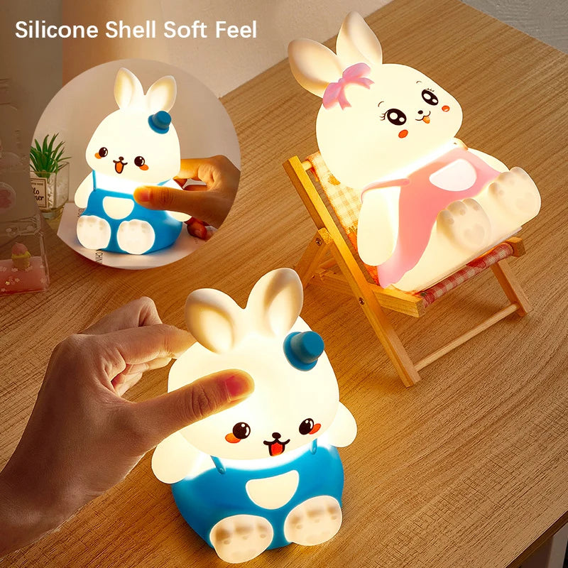 Rabbit Night Light Battery Color-Changing shown as soft ambient home lighting