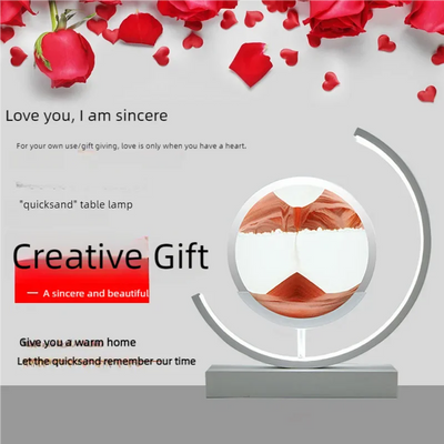LED Moving Sand Art Table Lamp – 3D Flowing Sandscape Hourglass Bedside Night Light
