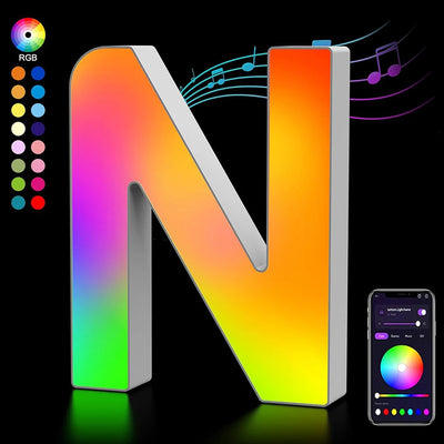 Smart LED Alphabet Letter Lights – App & Voice Controlled RGB Night Light for Bedroom Wall Décor