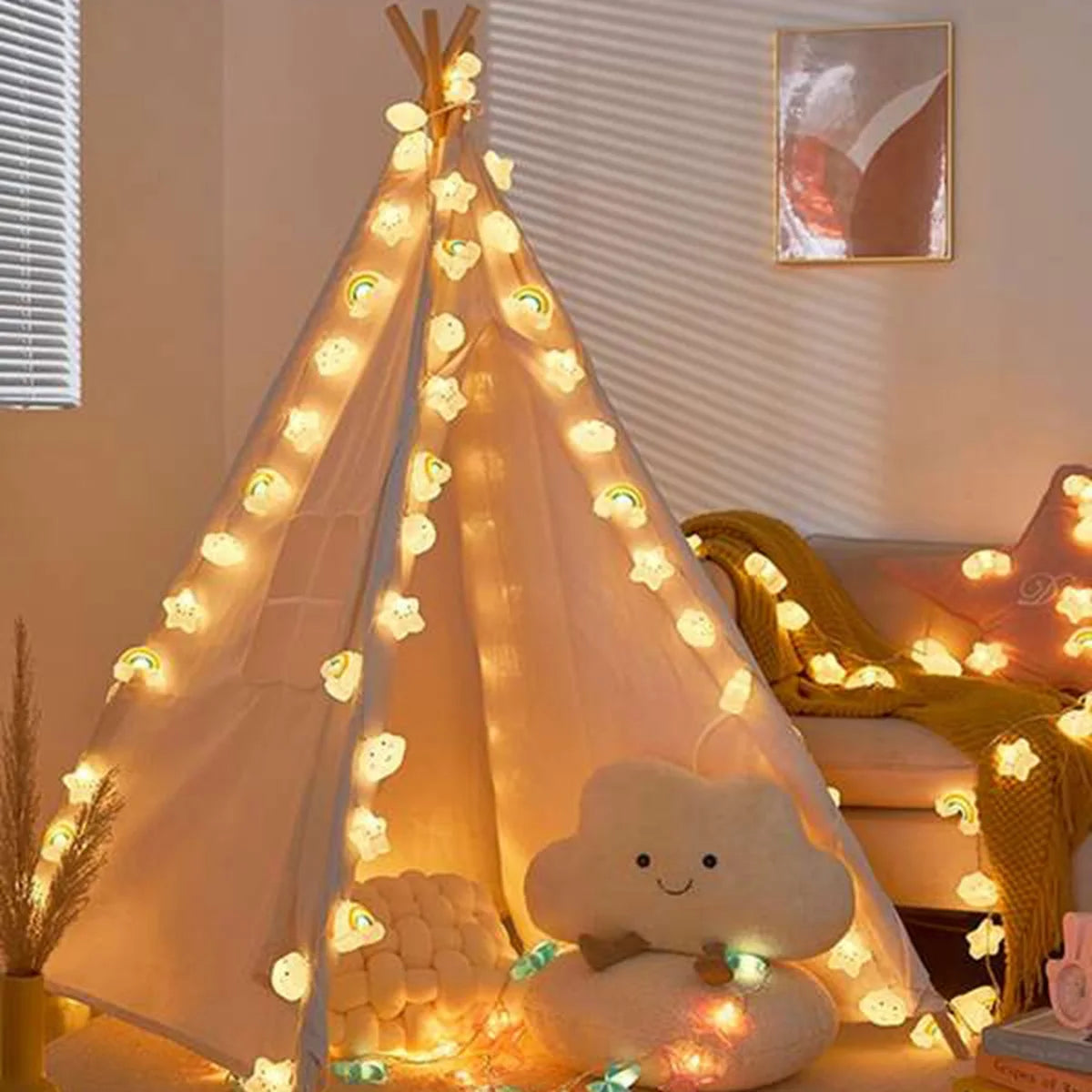 Star Cloud String Lights USB design detail view