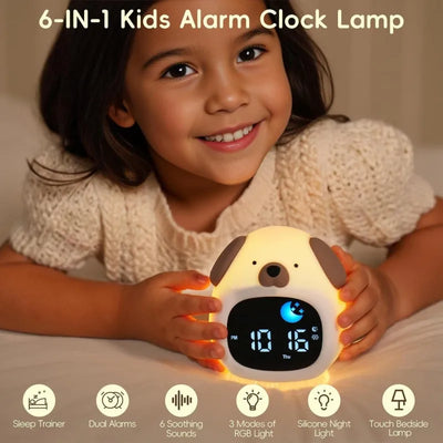 Puppy Sleep Training Alarm Clock for Kids – Night Light Toddler Wake-Up Light