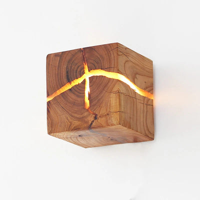 Cracked Solid Wood Nordic Design Nightlight