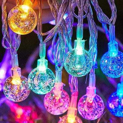 Star Crystal String Lights Battery for colorful room projection