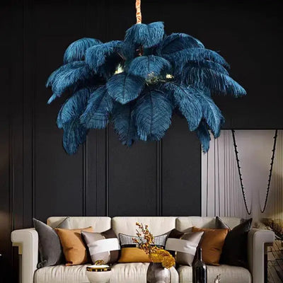 Novelty Animal Dimmable feather ceiling light for soft bedroom ambience