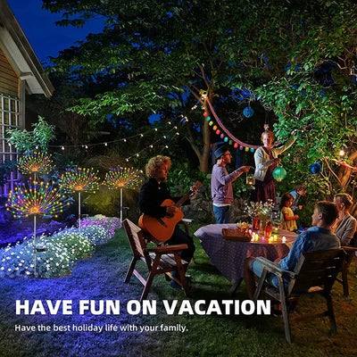 Solar Firework Burst Garden Stake Lights – Outdoor LED Pathway Décor