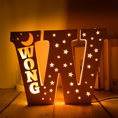 Custom Name LED Night Light – Personalised Star Wall Lamp for Bedroom, Nursery & Gift