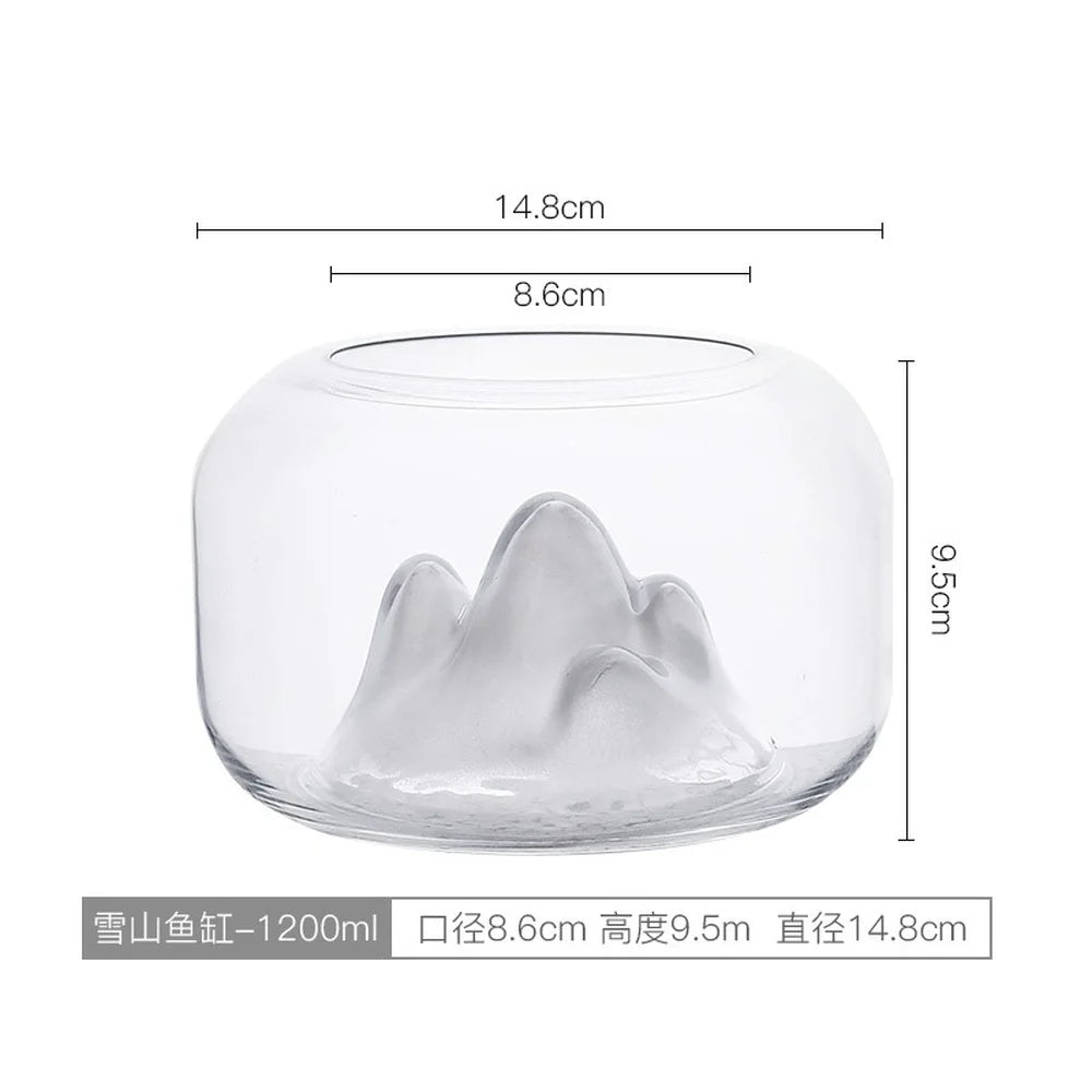 Snow Mountain Aquarium Lamp – Miniature Fishbowl Terrarium with LED Décor