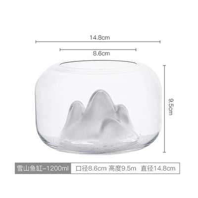 Snow Mountain Aquarium Lamp – Miniature Fishbowl Terrarium with LED Décor