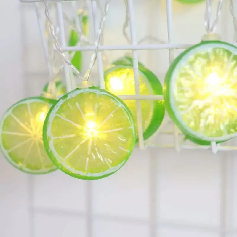Lemon & Orange Slice LED String Lights – Fruit Garland Battery Fairy Lights