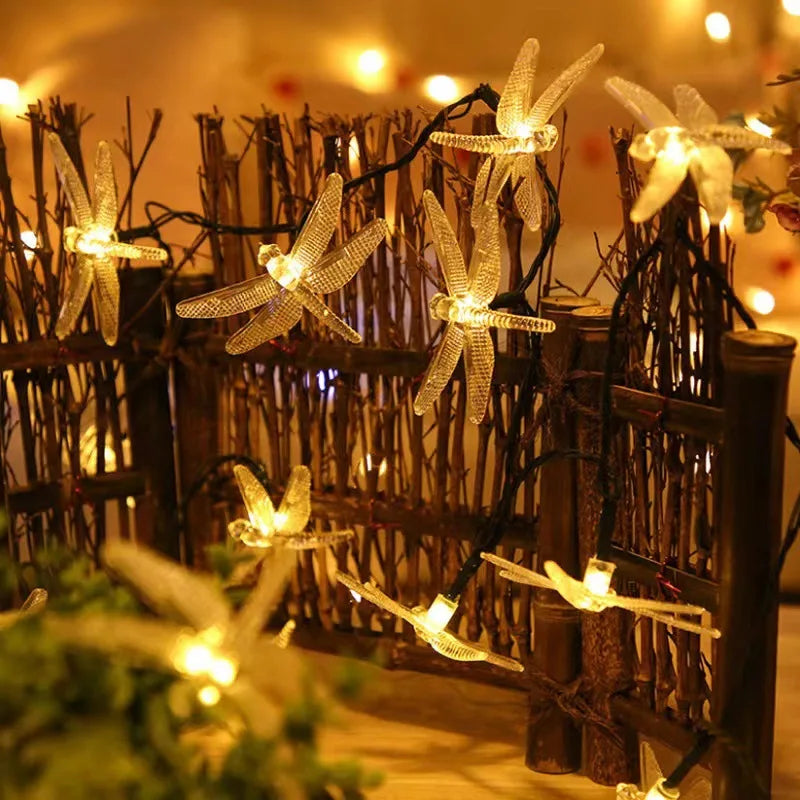 Solar Dragonfly String Lights with Battery Option