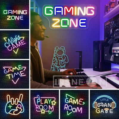 Game Neon Sign Neon Wall Light USB for soft bedroom ambience